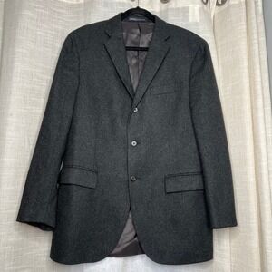 Vintage Polo Ralph Lauren ITALY Wool Cashmere Blazer Jacket Charcoal Size 40